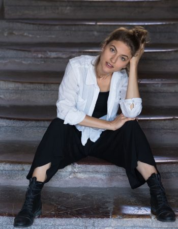Actress on the stairs